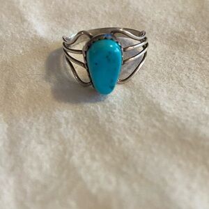 Handmade Vintage Silver and Turquoise Zuni Ring
